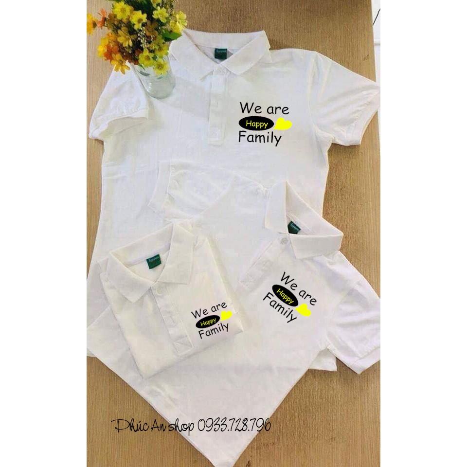 Áo thun có cổ, áo nhóm,áo gia đình có cổ - WE ARE HAPPY FAMILY