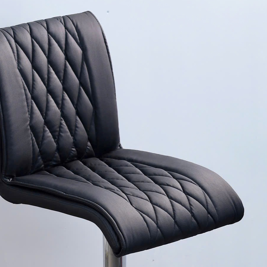 Ghế kỹ thuật viên lưng cao màu đen CB2302-2P Nội thất Capta Ghế tiếp khách tư vấn có bánh xe chân thép mạ xoay ghế nâng hạ độ cao