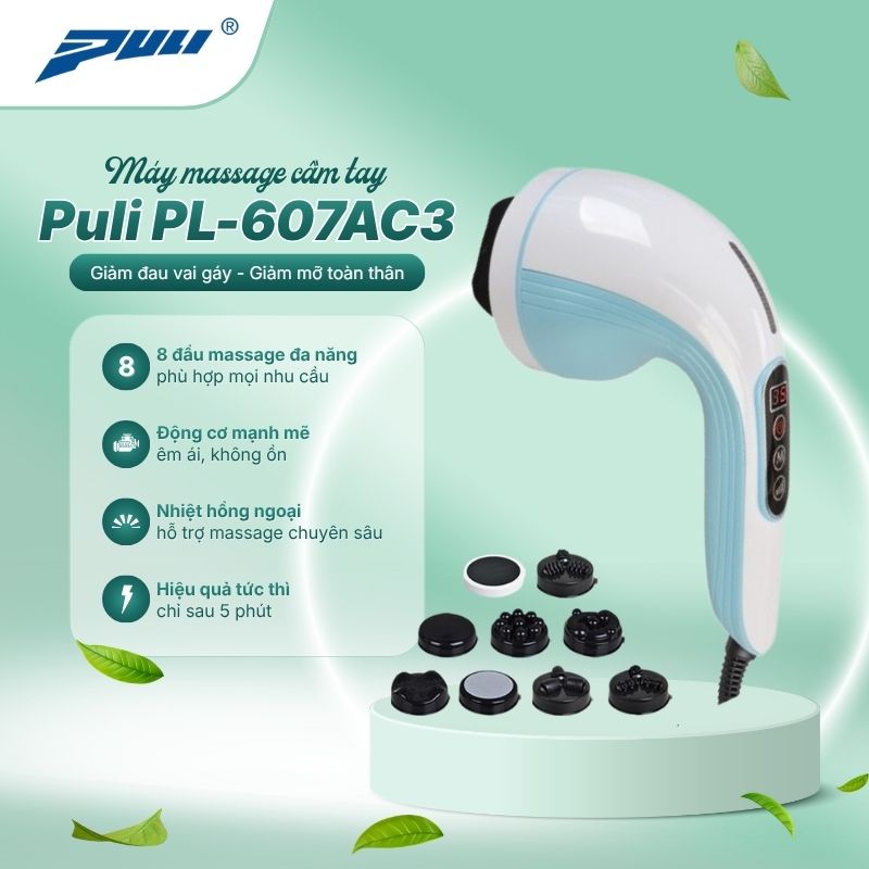Máy massage bụng cầm tay Hàn Quốc Puli PL-607AC3 - 8 đầu