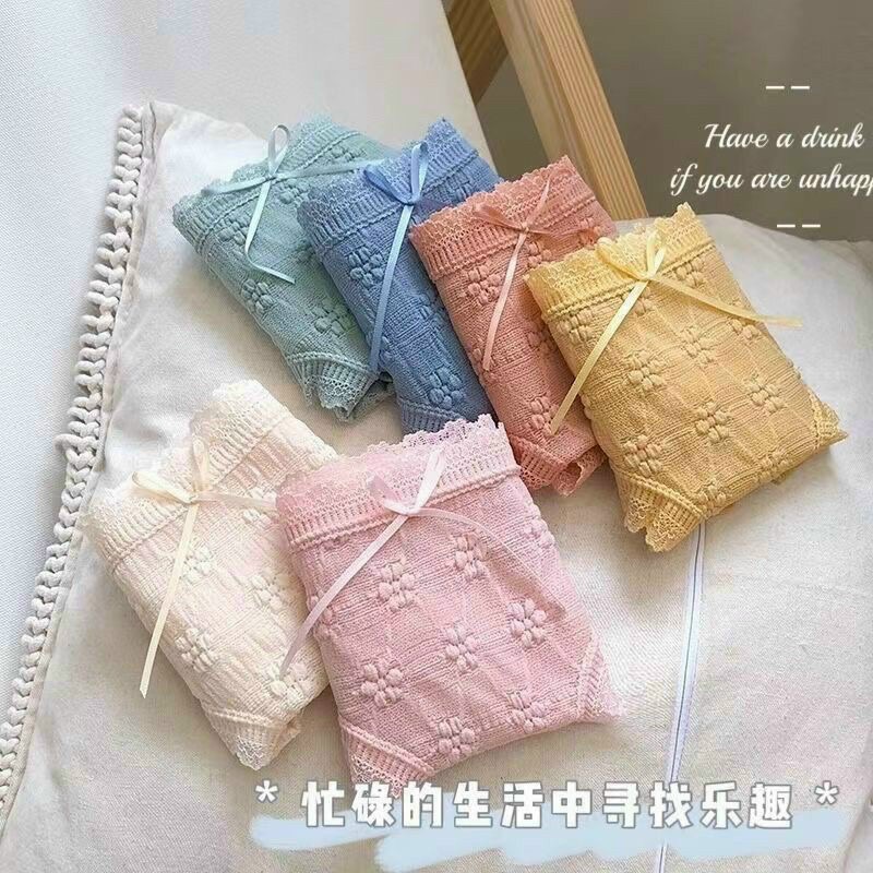 Quần lót nữ ren cao cấp, đính nơ xinh xắn, vải co dãn thoáng mát mã 340