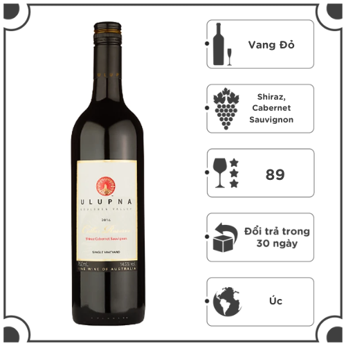 Rượu vang đỏ Ulupna Cellar Reserve Shiraz Carbernet 750ml 15% Alc