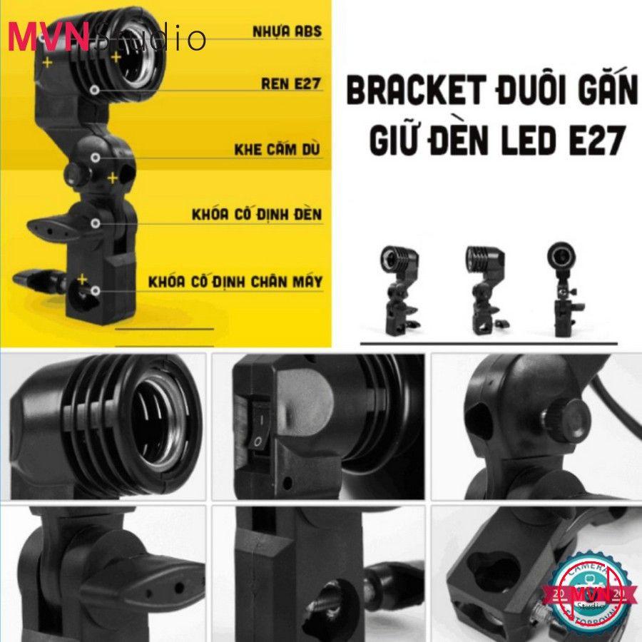 Bracket gắn dù và đui đèn E27 chụp sản phẩm