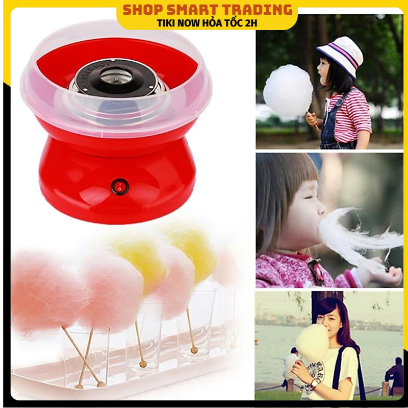 Máy làm kẹo bông gòn + Tặng 10 que quấn kẹo + 1 muỗng