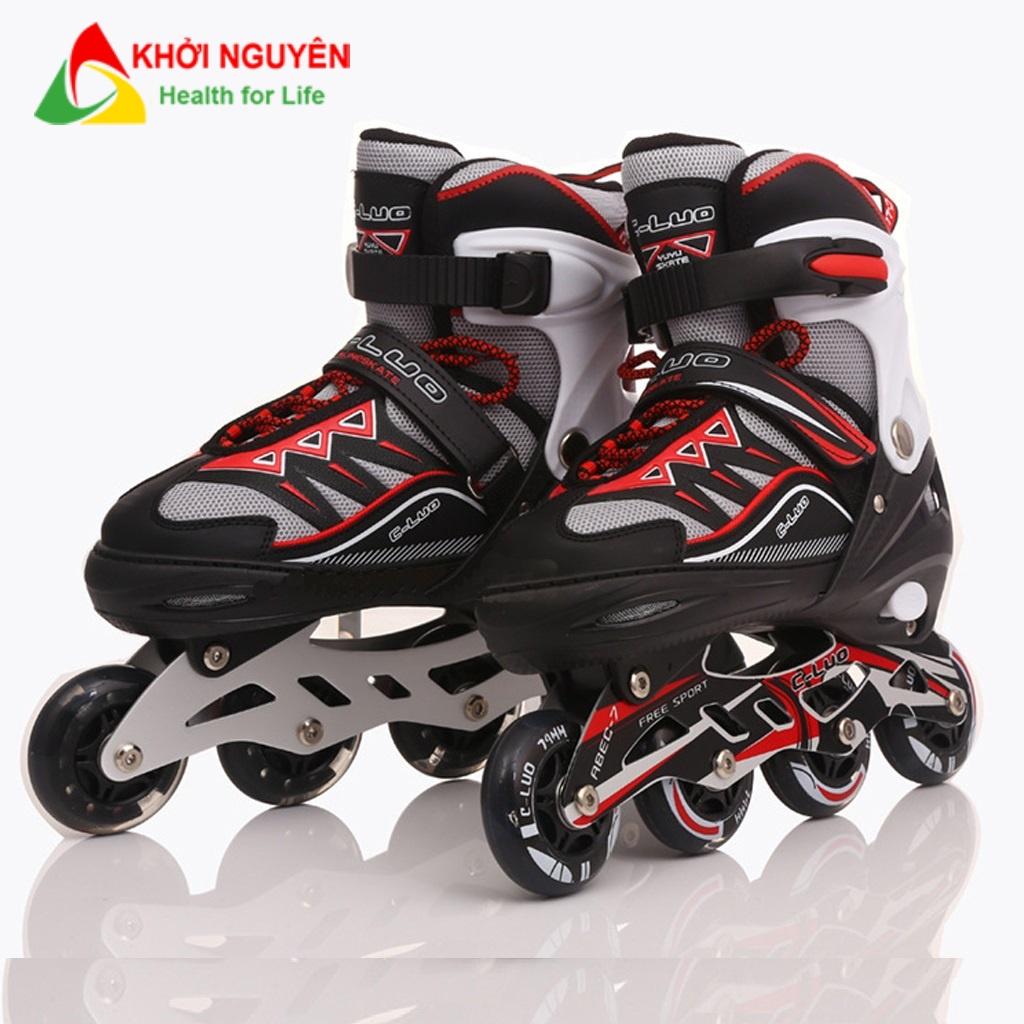 Giày trượt patin trẻ em tặng bảo hộ chính hãng CLUO với bánh cao su sáng led trượt mượt và êm, quà tặng | KHỞI NGUYÊN |