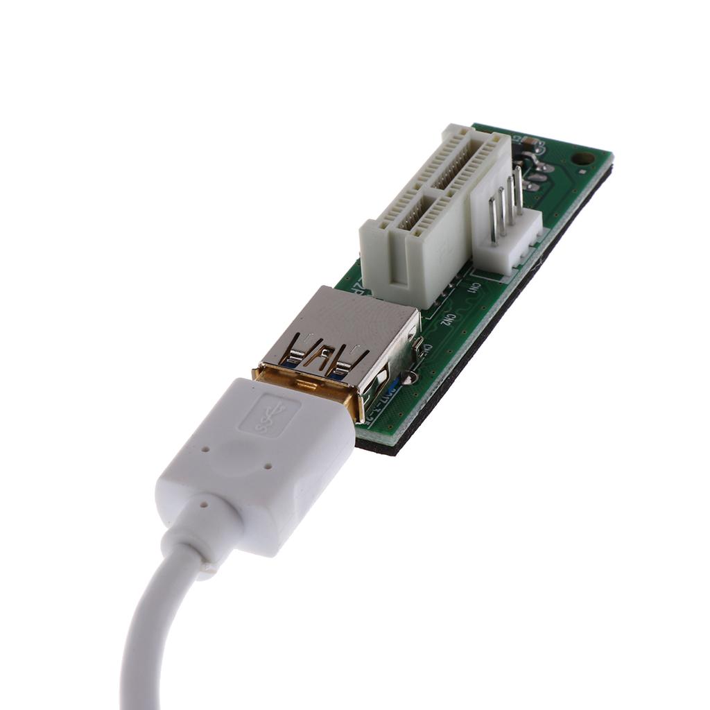PCI Express PCI-E 1X Riser Card Extender Adapter USB3.0 Cable &Power Cord