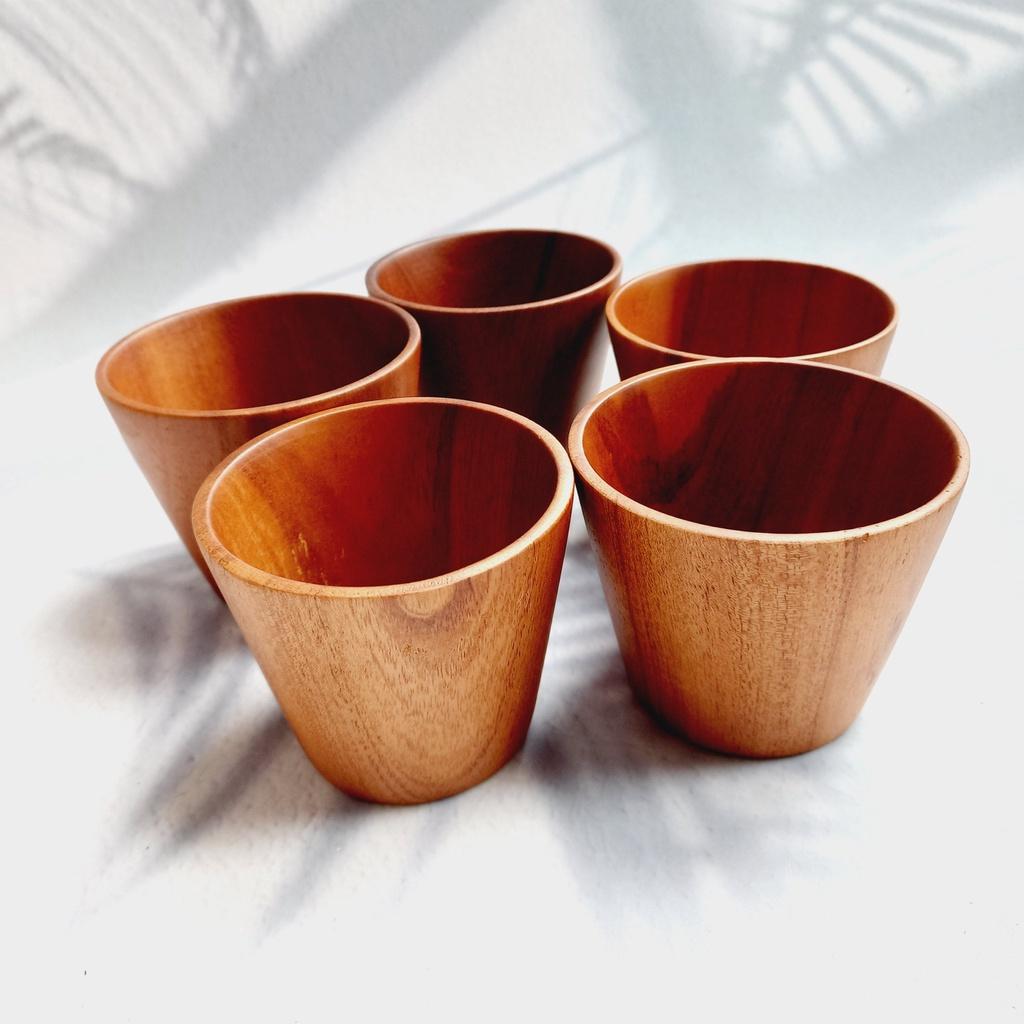 Cốc Gỗ Cốc Gỗ Gõ Màu Cam Thân Trụ Xinh Xắn 7x8cm Uống Nước, Trà, Cà Phê, Cốc Gỗ Decor Trang Trí Chụp Ảnh