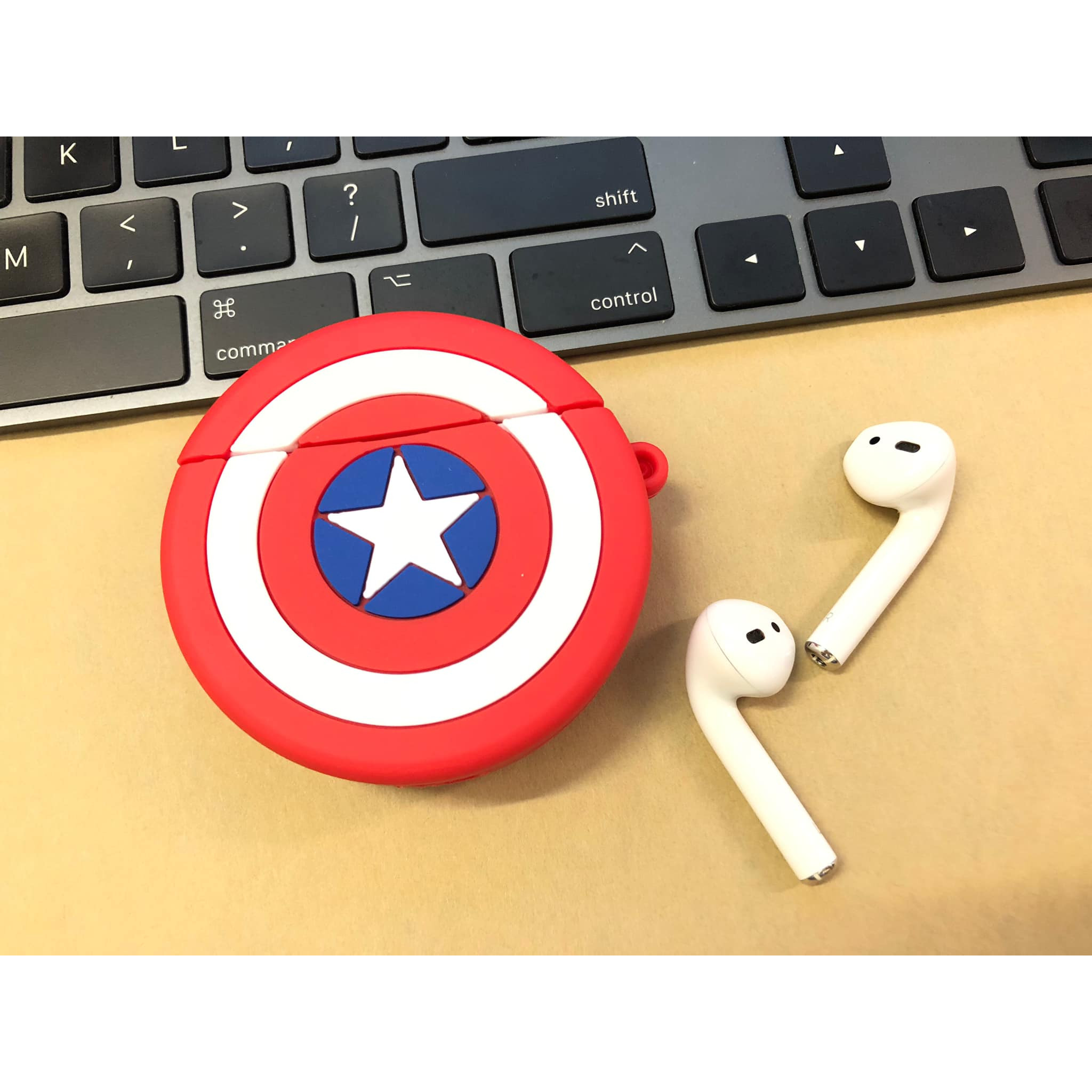 BAO CASE SILICON VỎ ỐP SILICON BẢO VỆ CHO TAI NGHE AIRPODS 1, AIRPODS 2 SIÊU ANH HÙNG AVENGERS