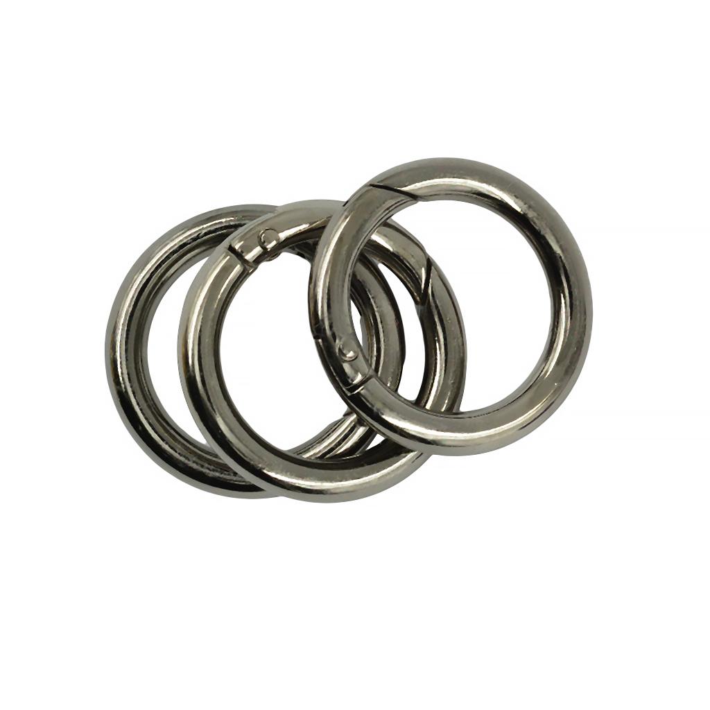 3 Pieces Round Snap Hooks Clip Handbag Purse Shoulder Strap Spring Loaded Clasp Keyring Buckle