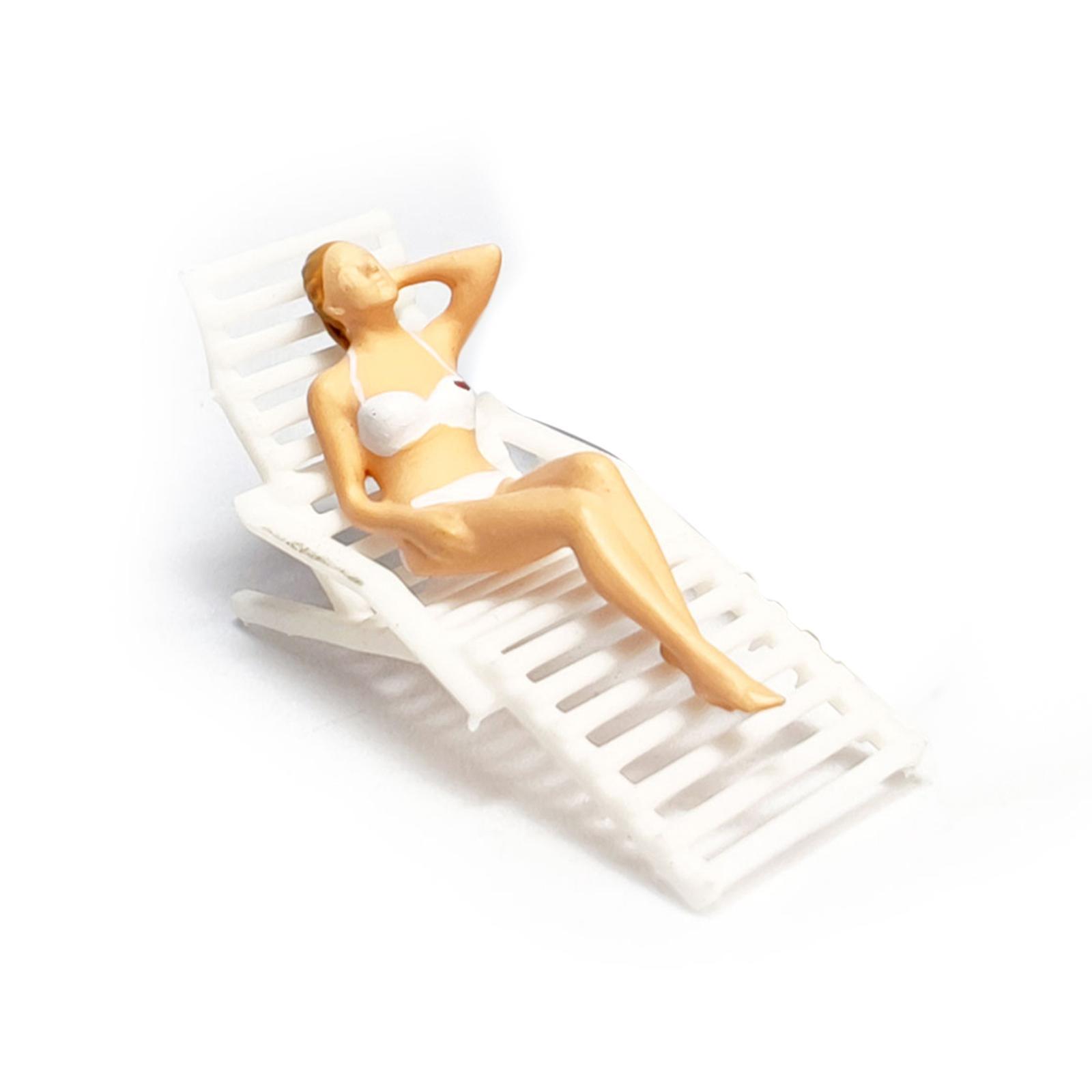 1:64 Scale Beach Chair Model for Model Train Fairy Garden Collections Building Kit Layout