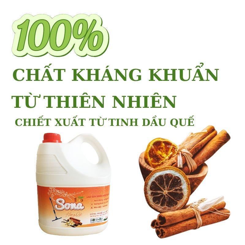 Nước lau sàn nhà sinh học SONA 3.6L hương chanh sả, quế 100% từ thiên nhiên