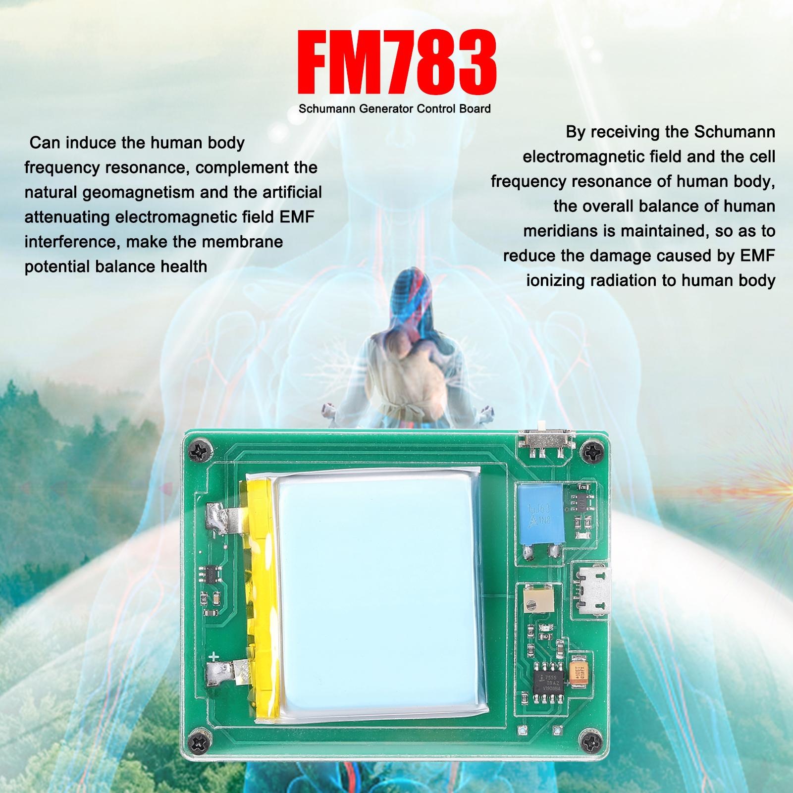 7.83Hz Schumann Waves Generator Sound Improving Low Frequency Pulse Intelligentize Squarewave Generators Circuit Board Precise Frequency Built-in Rechargeable Lithium Battery with USB Cable