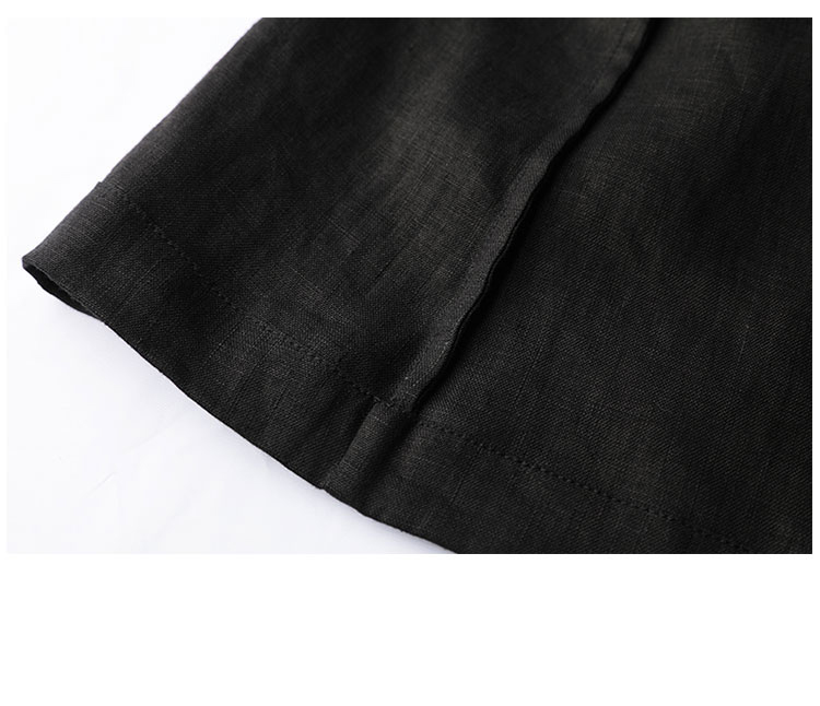 Đầm linen dáng suông cổ tim tay ngắn, kefm đai eo có túi sườn mẫu mới Đũi Việt Dv196