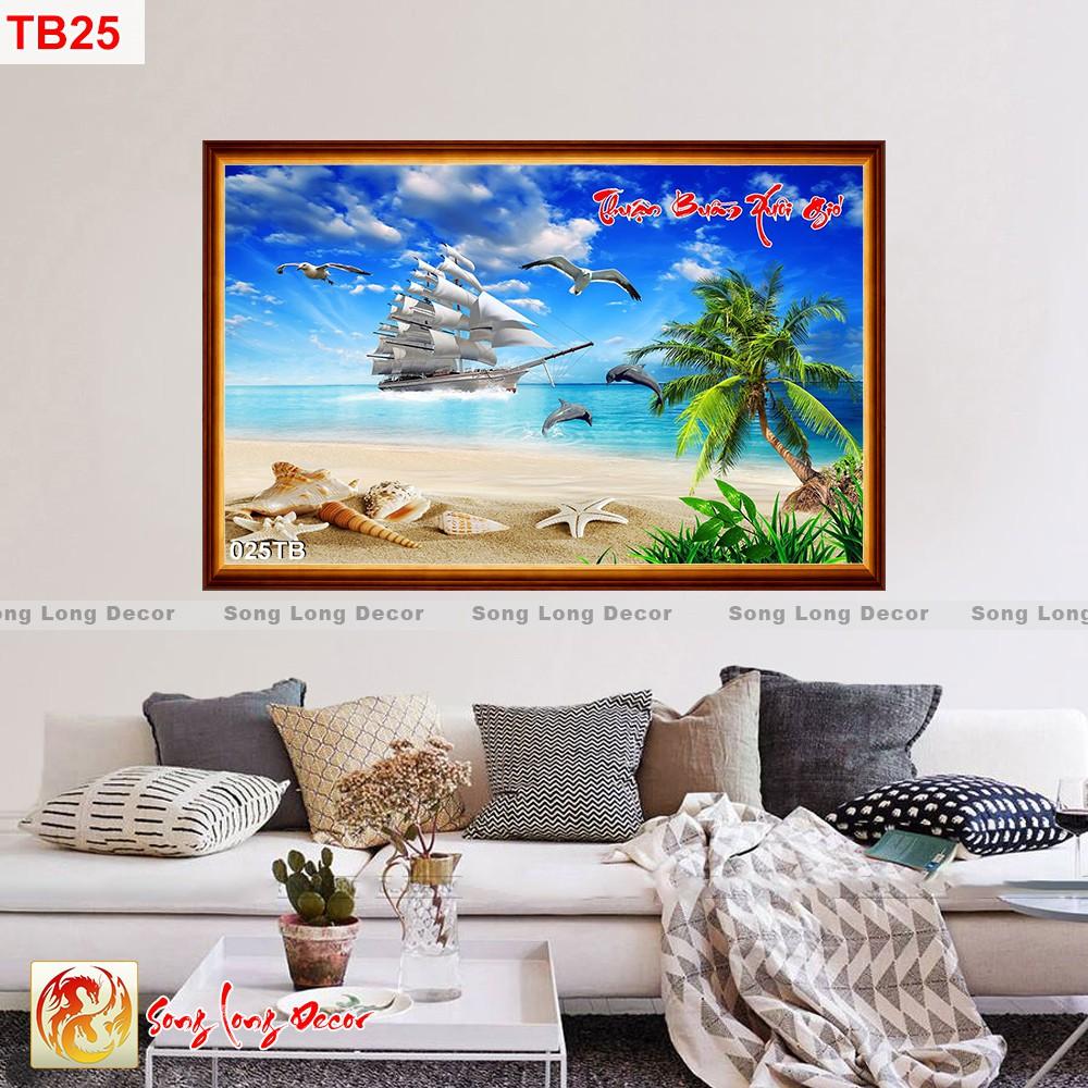 TRANH DÁN TƯỜNG THUẬN BUỒM XUÔI GIÓ - TRANH DÁN PHÒNG KHÁCH