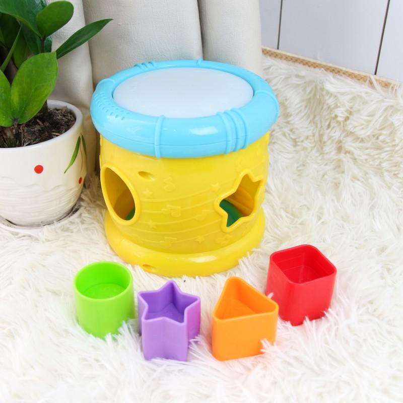 Đồ chơi phát triển tư duy - vận động tinh cho bé: Trống thả hình khối có đèn nhạc phát triển giác quan - Winfun 0748