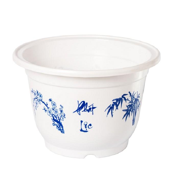 5 chậu trồng cây in hoa size 32 x21cm