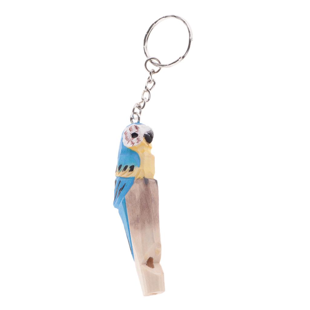 Wooden Carved Animal Whistle Key Chain Key Rings Charms