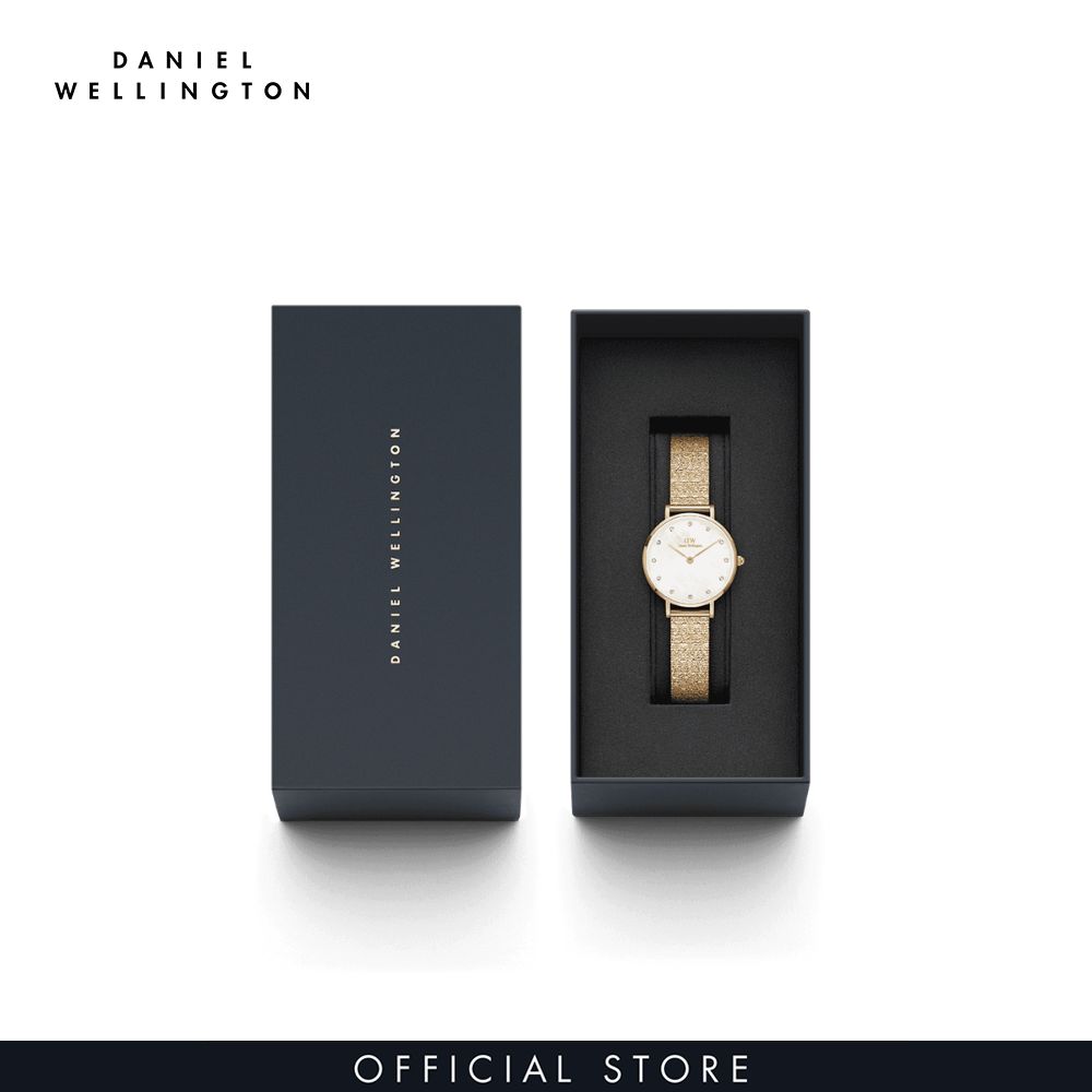 Đồng hồ Nữ Daniel Wellington Lưới - Petite 28 Pressed Piano Lumine G MOP White 28mm DW00100594