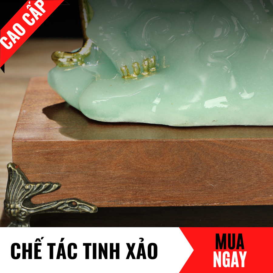 Tượng Tam Hổ Trang Trí Phong Thủy Bằng Đá Băng Ngọc Cao 28cm