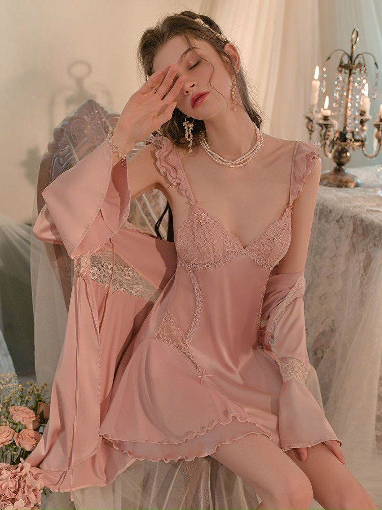 Váy Ngủ Phối Ren Thiết Kế Nhẹ Nhàng (Không kèm áo choàng) - B.Lingerie
