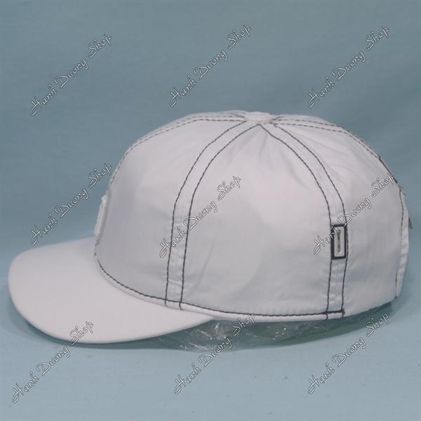 Nón kết Z Caps chạy chỉ nổi, mặt hình chữ nhật phía trước chất liệu cotton, mũ lưỡi trai trẻ em z caps từ 6-12 tuổi vòng đầu từ 52-55cm - Trắng