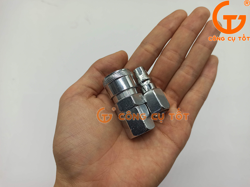 Cặp đầu nối dây hơi phi 8 ren trong M12 thay nhanh
