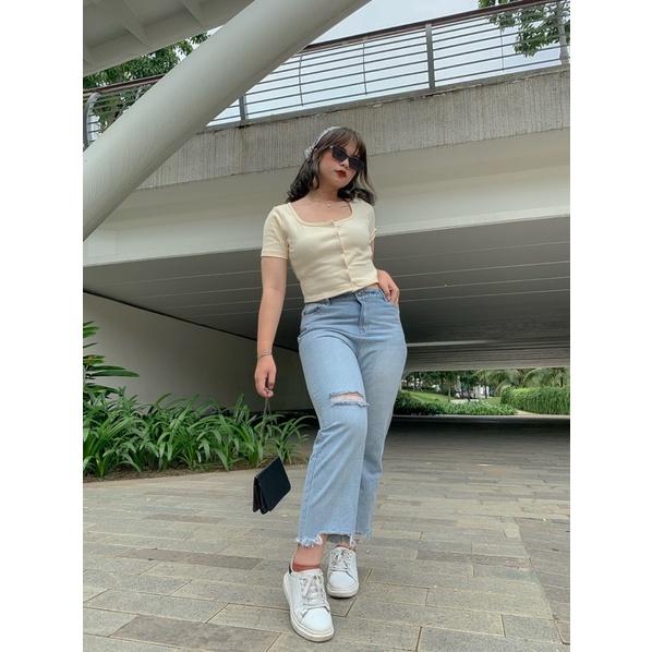 ÁO CROPTOP NÚT