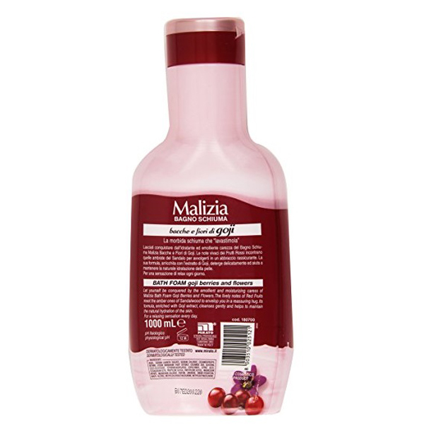 Sữa Tắm Maliza Goji Berries & Flowers Bagno Schiuma bath Foam 1000ml tặng kèm móc khóa