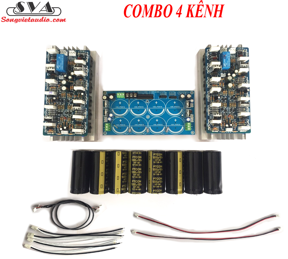 COMBO 4 KÊNH (CÔNG SUẤT 12 SÒ 2 KÊNH) + MẠCH NGUỒN 8 TỤ ĐA NĂNG