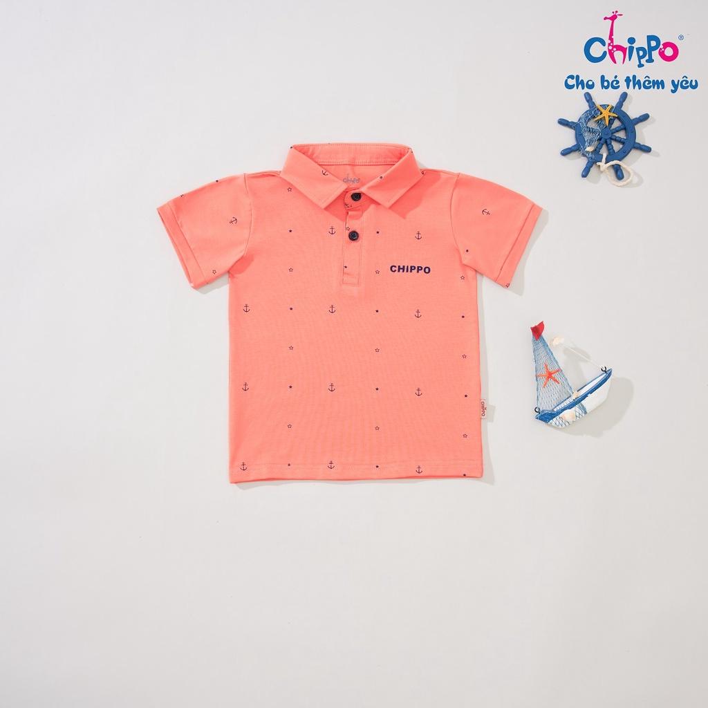 Áo Polo Chippo cho bé trai chất liệu 100% Cotton áo thun sơ mi đi học cho bé từ 1 đến 5 tuổi (10-19Kg)