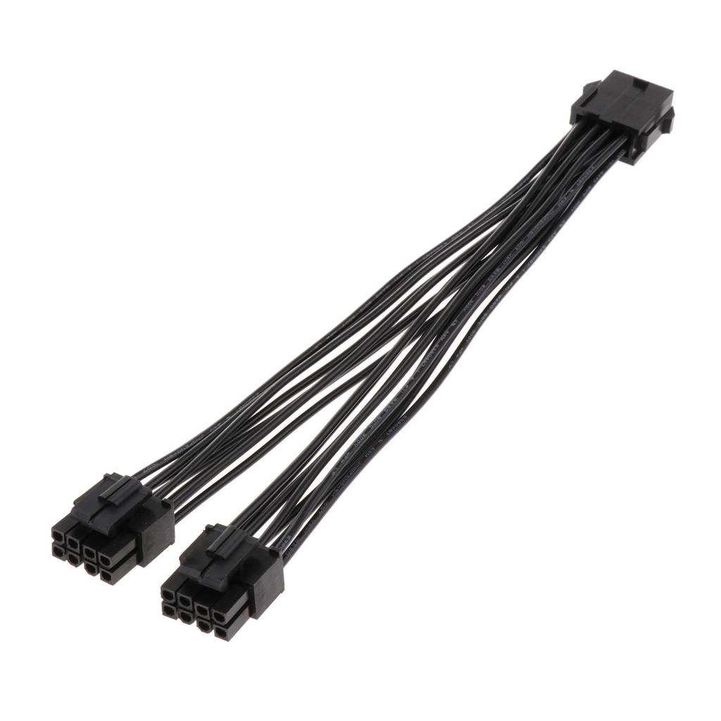 3x20cm CPU 8 Pin to Dual CPU 8 Pin PSU Power Supply Extension Cable
