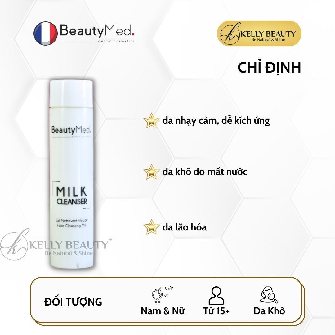 Sữa Rửa Mặt Cho Da Khô, Nhạy Cảm BeautyMed Milk Cleanser | Kelly Beauty