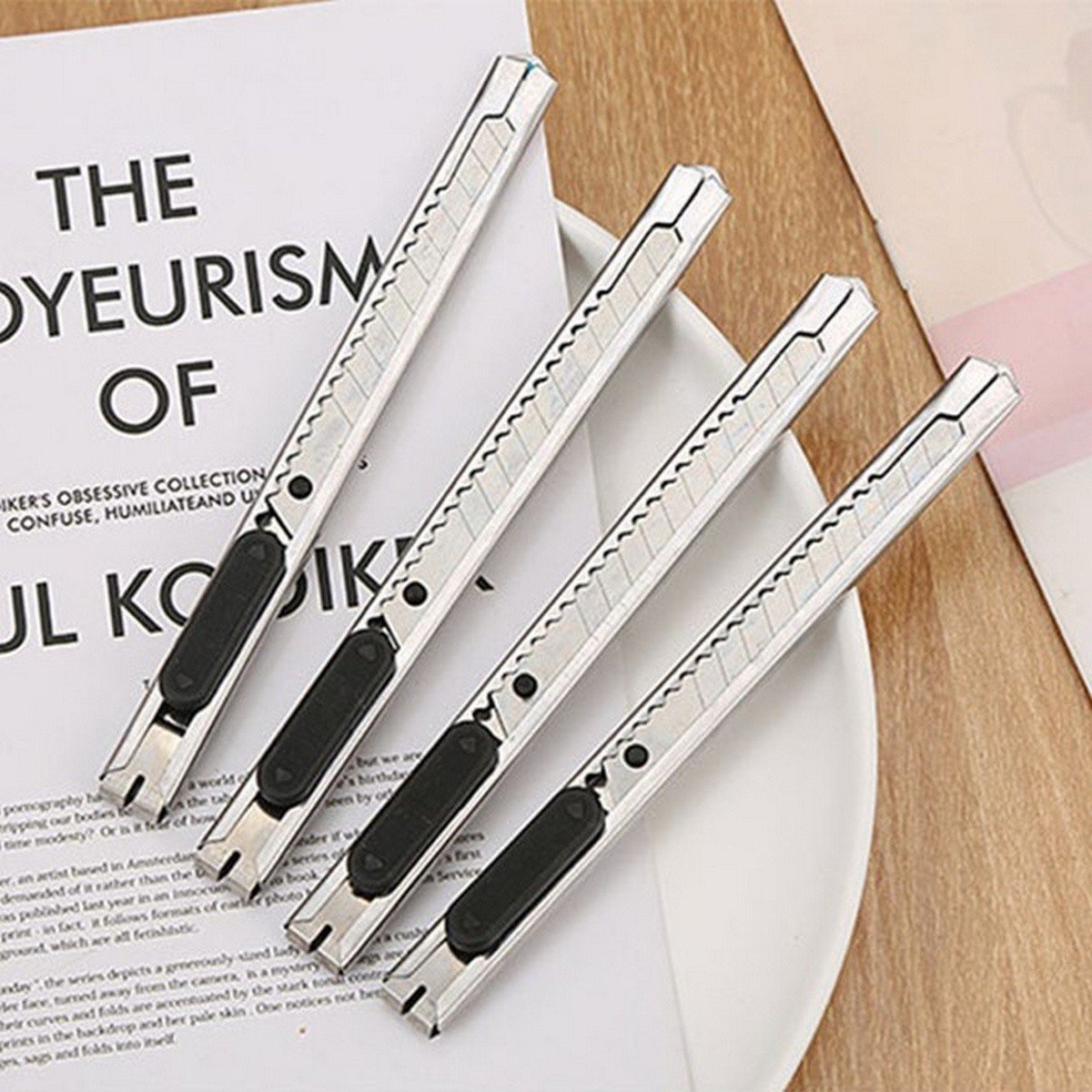Set 2 Dao Rọc Giấy Siêu Bén Thép Hợp Kim Dài 13cm