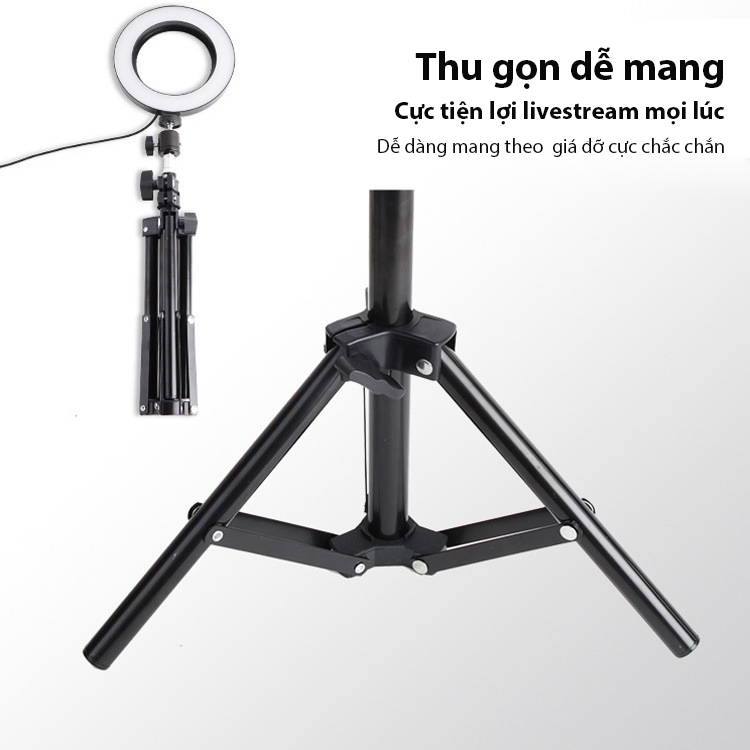 Ring light Đèn trợ sáng livestream 3 chế độ màu có thể điều chỉnh độ sáng kèm giá đỡ có sạc pin USB thích hợp cho các bạn thường xuyên livestream selfie studio