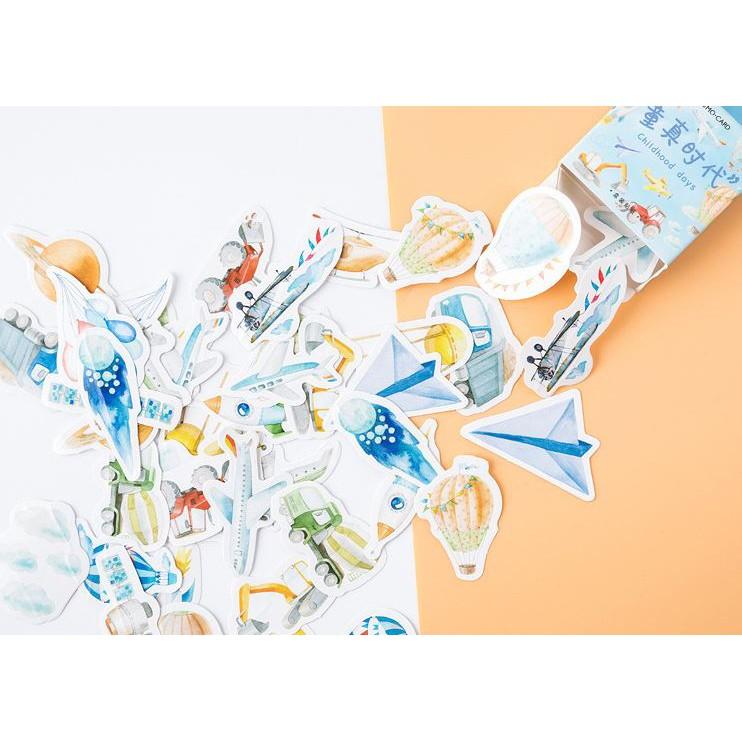 Bộ 46 Sticker Hàn Quốc hoạt hình dán trang trí E34