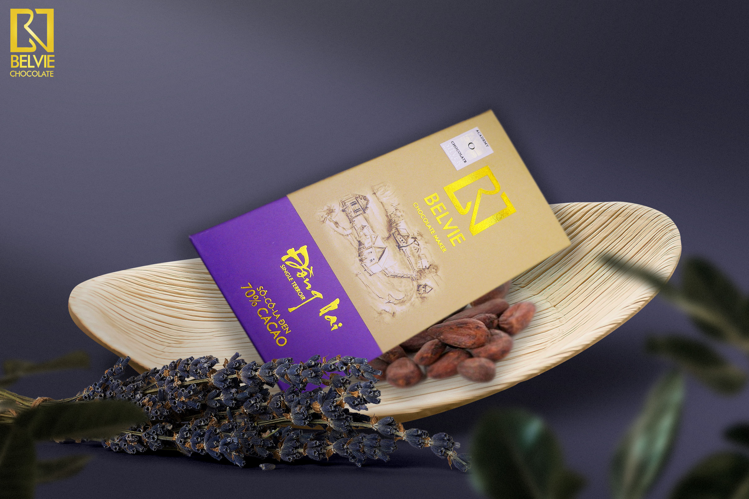 Socola Đen Belvie Đồng Nai 70% Cacao Belvie-DN80 (80g)