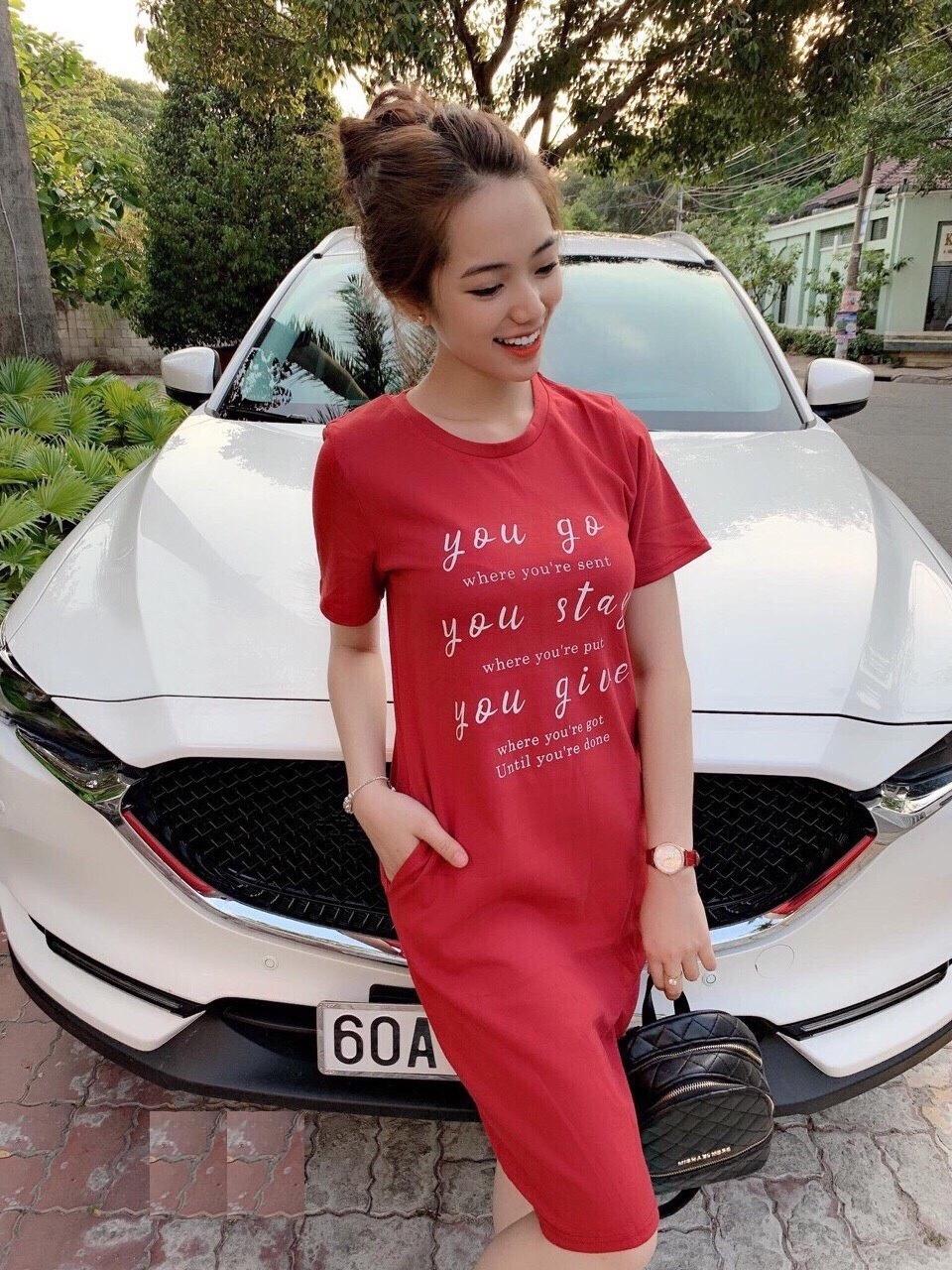 Đầm suông nữ (chất liệu cotton- có túi