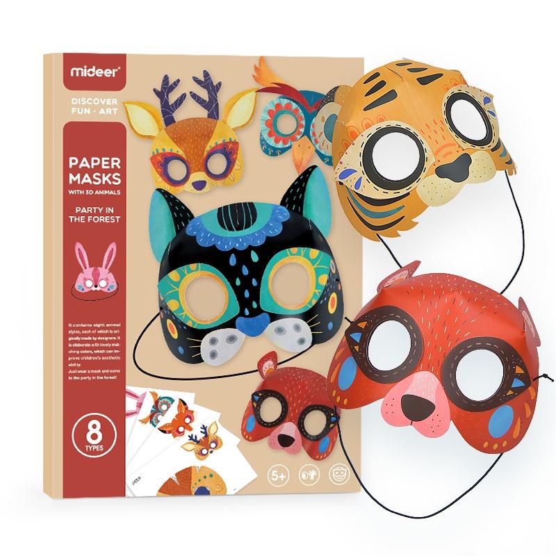 Đồ Chơi Stem Mặt Nạ Giấy Hình Động Vật 3D Animal Paper Masks Mideer, Đồ Chơi Giáo Dục Cho Bé