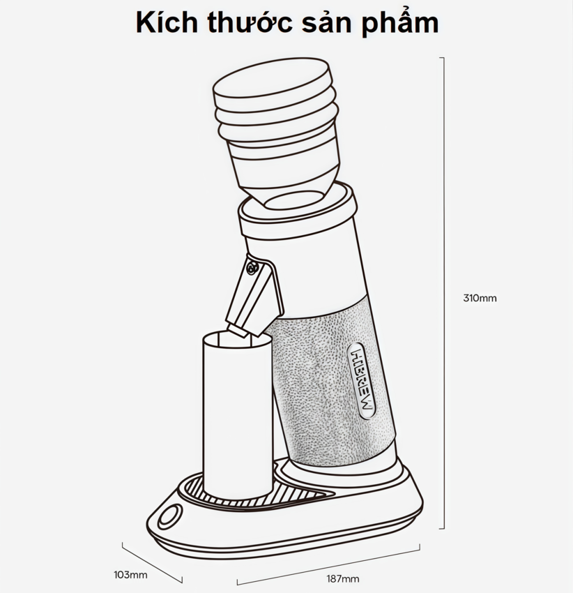 HÀNG CHÍNH HÃNG - Máy xay hạt cà phê chuyên nghiệp Single Dose, tích hợp 36 chế độ xay. Thương hiệu Mỹ cao cấp HiBREW-G5A