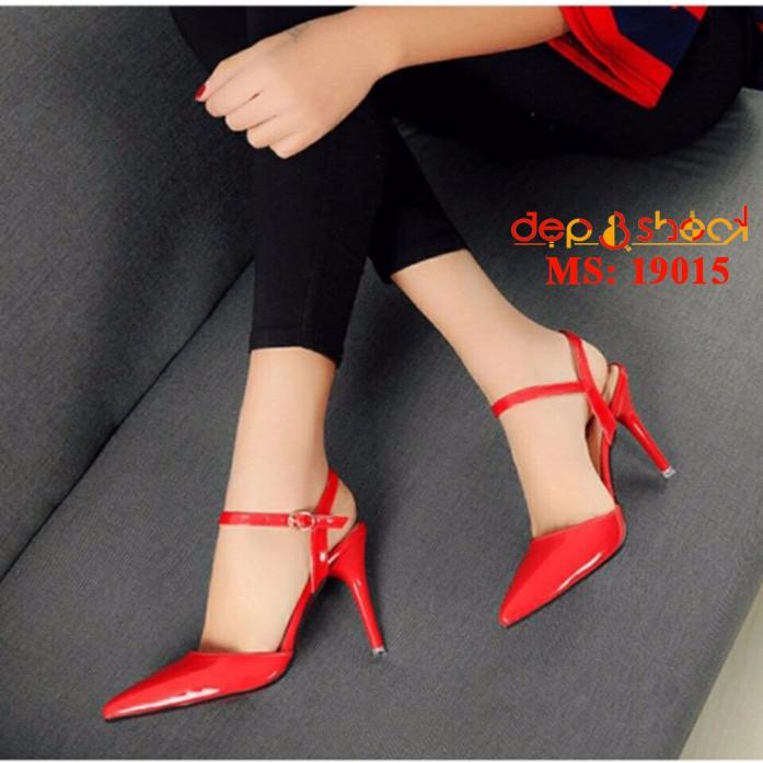 Giày sandal cao gót bít mũi big size gót nhon 7cm cao cấp Đep &shock MS-19015