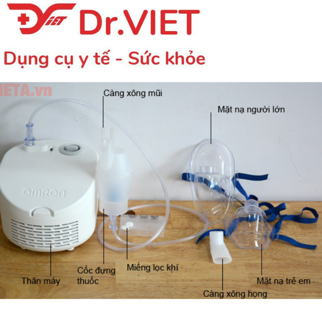 Máy xông mũi họng OMRON NE-C101 Chính hãng-hỗ trợ về đường hô hấp, bảo hành 2 năm toàn quốc