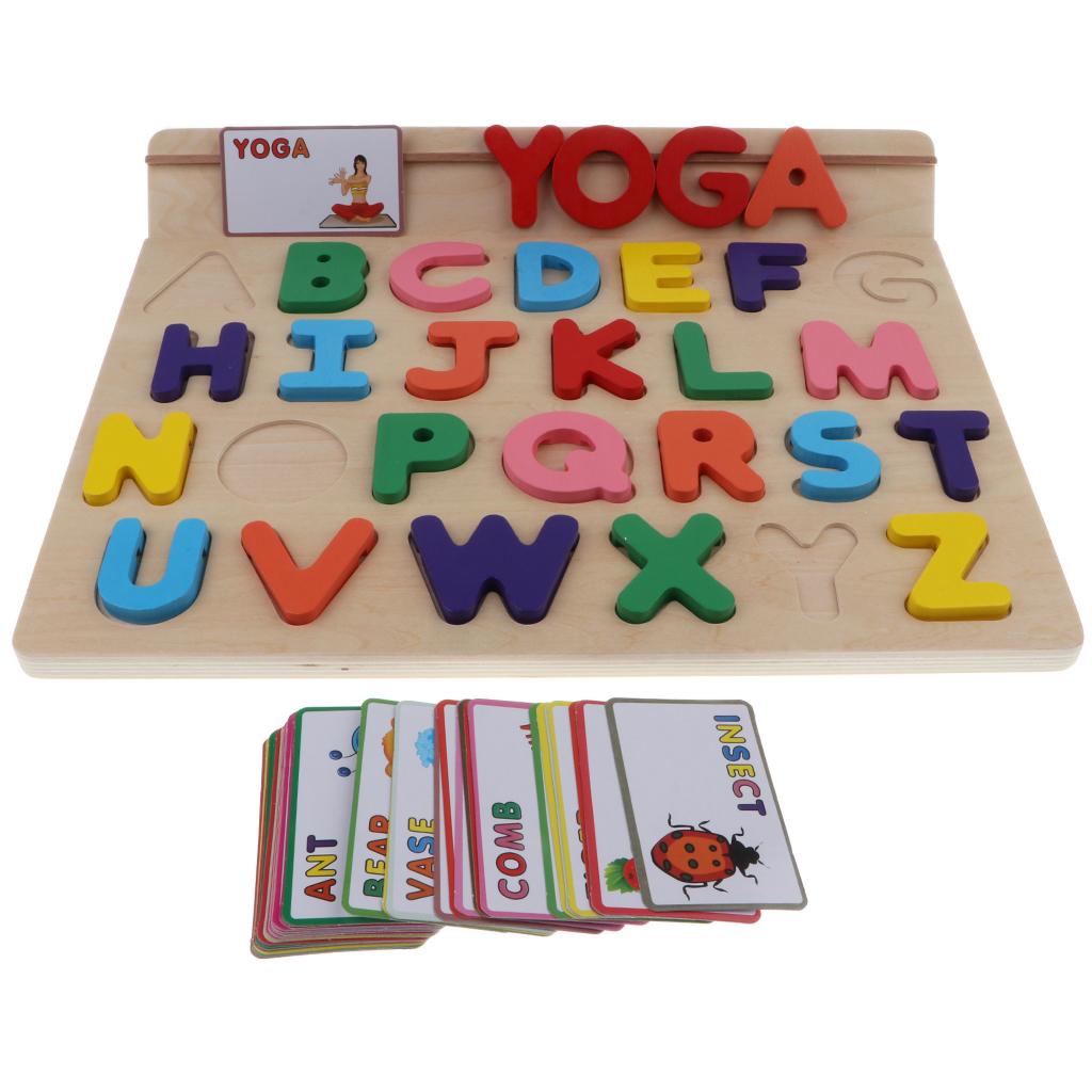 Guangquanstrade Chữ Cái Bảng Ghép Hình Bằng Gỗ Chữ Hoa Bảng Chữ Cái Học Tập Cho Trẻ Em