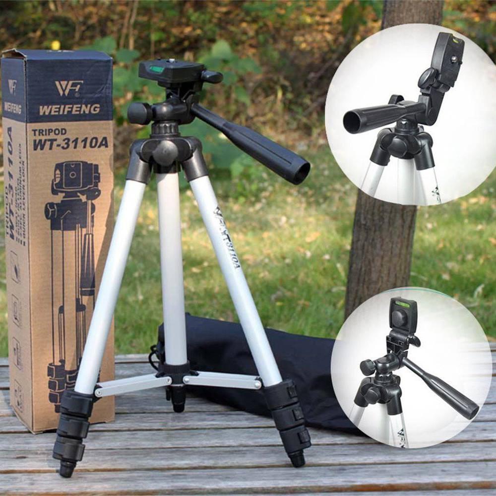 Giá đỡ điện thoại tripod 3 chân 3110 có kẹp điện thoại 3 chân kéo dài cao 1020mm giá đỡ chụp hình điện thoại.