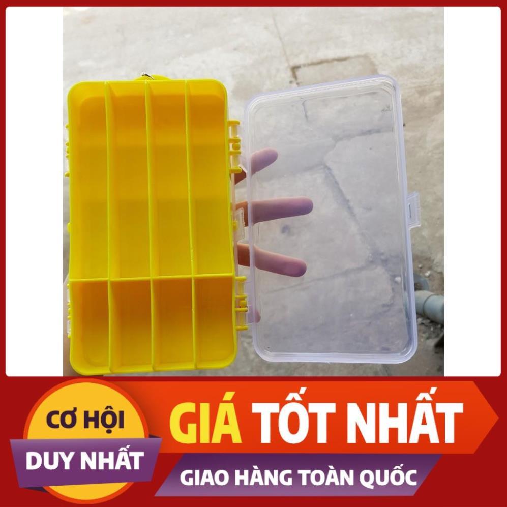 hộp đựng mồi 2 mặt màu vàng nhiều ngăn Shop đồ câu phía bắc