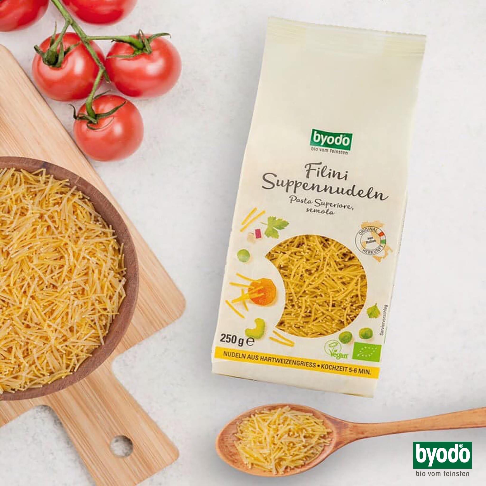 Mì Spaghetti hữu cơ cọng nhỏ cho bé 250g Byodo