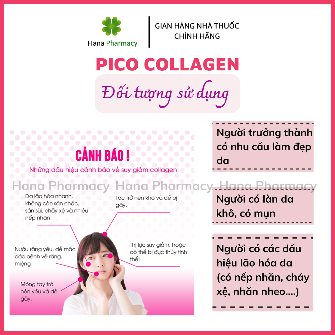 [Nhập khẩu chính hãng] PICO COLLAGEN với collagen kích thước siêu nhỏ, hyaluronic acid, sữa ong chúa, chiết xuất nhau thai giúp tăng đàn hồi và độ ẩm, ngừa mụn, làm chậm lão hóa da, giúp da căng mịn (Hộp 180 viên/30 ngày)