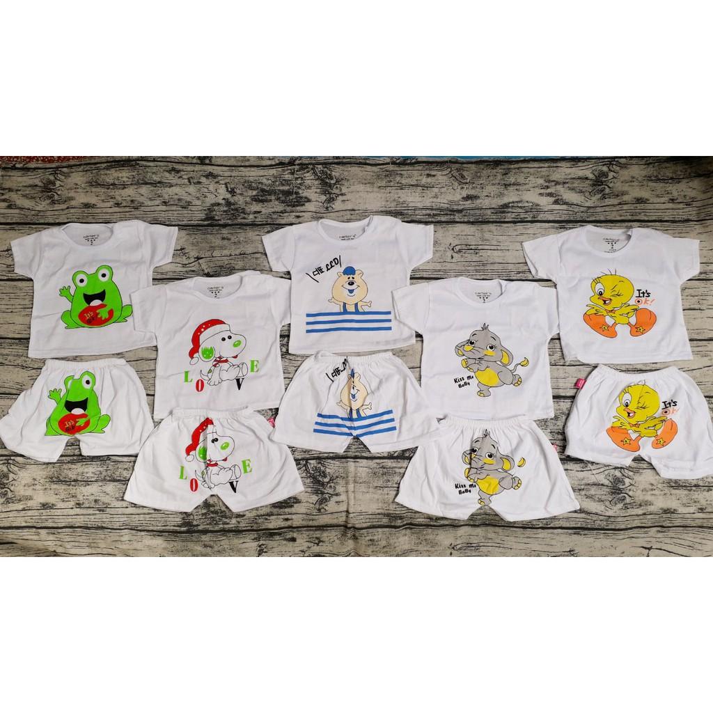 Set 5 bộ quần áo cộc tay cotton Cater cực xinh cho bé