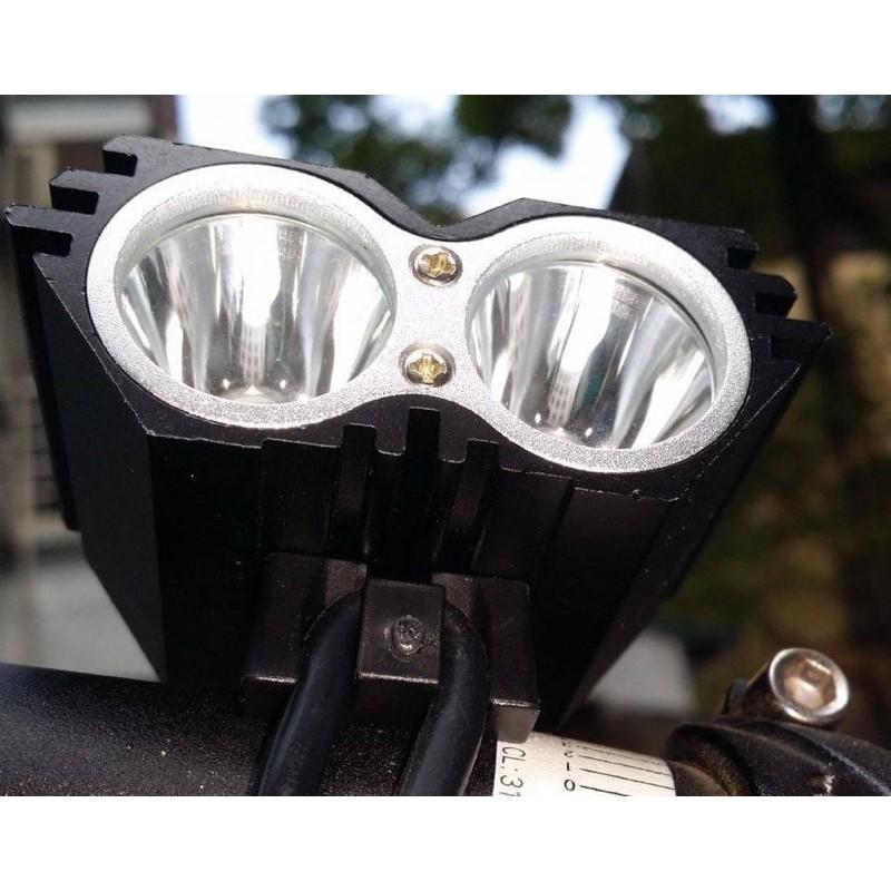Đèn pha xe đạp X2T6 Cú Mèo 2 bóng Led siêu sáng