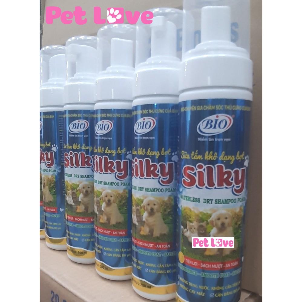 Hình ảnh Sữa tắm khô dạng bọt Bio Silky cho chó mèo