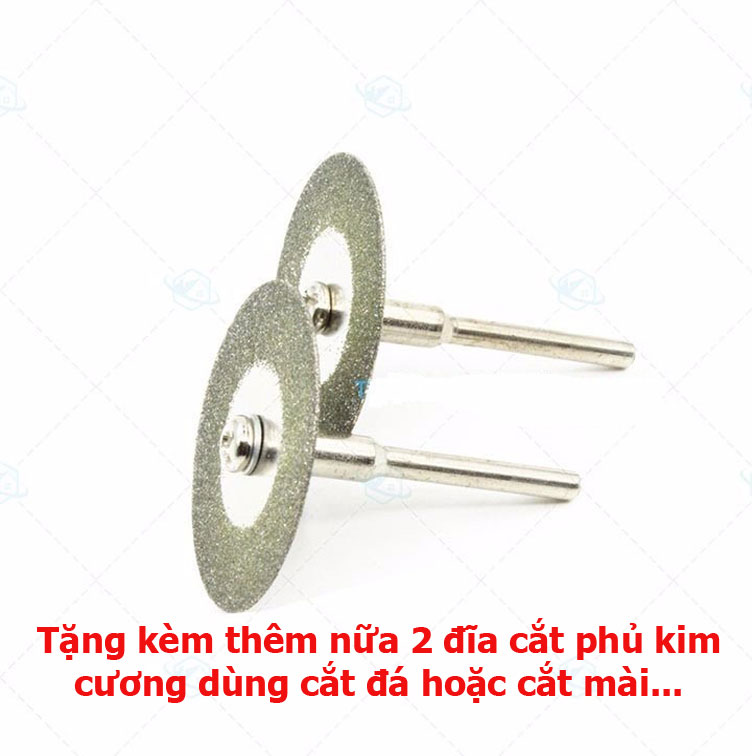 Bộ phụ kiện máy mài khắc đánh bóng mini đa năng 179 chi tiết kèm 2 lưỡi cắt răng cắt gỗ, nhựa và 2 đĩa cắt kim cương