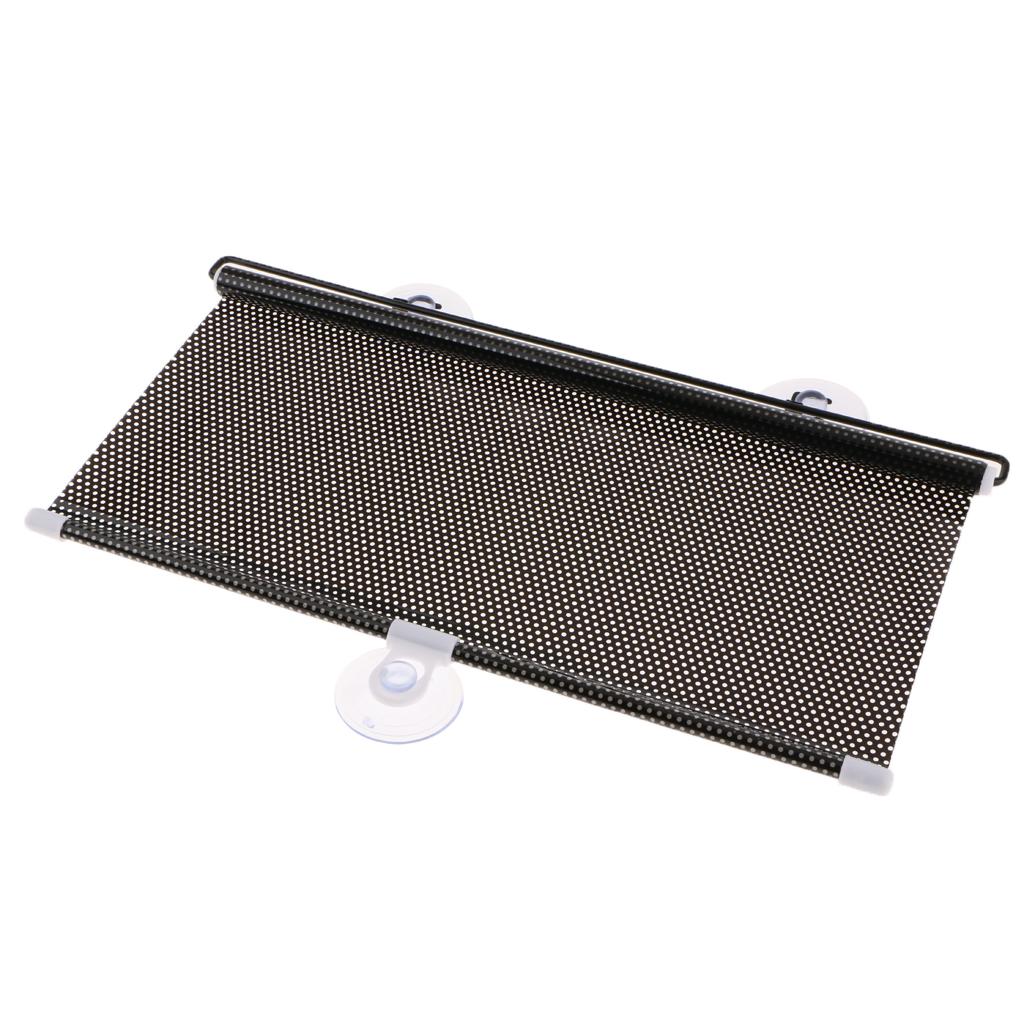 Black Car Front Rear Window Sun Shade Mesh Visor Roll Screen Curtain Cover
